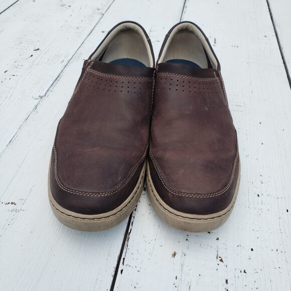 Clarks Bradley Step Plus Men's Loafers 13 Brown Leather Slip On Loafer EXCELLENT - Picture 2 of 5